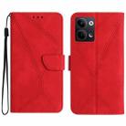 For OPPO Reno9/Reno9 Pro 5G Stitching Embossed Leather Phone Case(Red) - 1