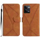 For OPPO Reno9/Reno9 Pro 5G Stitching Embossed Leather Phone Case(Brown) - 1