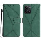 For OPPO Reno9/Reno9 Pro 5G Stitching Embossed Leather Phone Case(Green) - 1