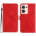 For OPPO Reno9 Pro+ Stitching Embossed Leather Phone Case(Red) - 1