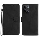 For OPPO Reno9 Pro+ Stitching Embossed Leather Phone Case(Black) - 1