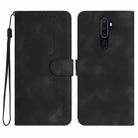 For OPPO A9 2020/A5 2020 Heart Pattern Skin Feel Leather Phone Case(Black) - 1