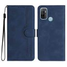 For OPPO A53s/A32/A53 Heart Pattern Skin Feel Leather Phone Case(Royal Blue) - 1