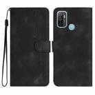 For OPPO A53s/A32/A53 Heart Pattern Skin Feel Leather Phone Case(Black) - 1