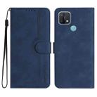 For OPPO A15 / A15s Heart Pattern Skin Feel Leather Phone Case(Royal Blue) - 1