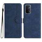 For OPPO A74 5G/A93 5G/A54 5G Heart Pattern Skin Feel Leather Phone Case(Royal Blue) - 1