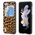For Samsung Galaxy Z Flip5 ABEEL Black Edge Leopard Phone Case(Golden) - 1