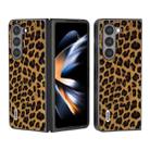 For Samsung Galaxy Z Fold5 ABEEL Black Edge Leopard Phone Case(Golden) - 1