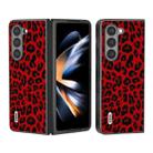 For Samsung Galaxy Z Fold5 ABEEL Black Edge Leopard Phone Case(Red) - 1