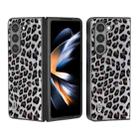 For Samsung Galaxy Z Fold5 ABEEL Black Edge Leopard Phone Case(Silver) - 1