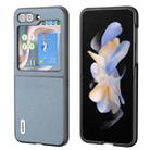 For Samsung Galaxy Z Flip5 ABEEL Black Edge Genuine Leather Mino Phone Case(Blue) - 1