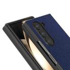 For Samsung Galaxy Z Fold6 ABEEL Black Edge Genuine Leather Mino Phone Case(Royal Blue) - 3