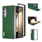 For Samsung Galaxy Z Fold6 ABEEL Black Edge Genuine Leather Mino Phone Case(Green) - 1