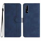 For Realme 7/Narzo 20 Pro Heart Pattern Skin Feel Leather Phone Case(Royal Blue) - 1