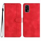 For Realme 7 Pro Heart Pattern Skin Feel Leather Phone Case(Red) - 1