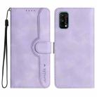 For Realme 7 Pro Heart Pattern Skin Feel Leather Phone Case(Purple) - 1