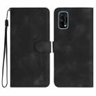 For Realme 7 Pro Heart Pattern Skin Feel Leather Phone Case(Black) - 1