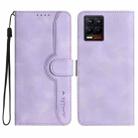 For Realme 8 4G / 8 Pro Heart Pattern Skin Feel Leather Phone Case(Purple) - 1