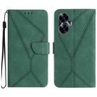 For Realme C55 Stitching Embossed Leather Phone Case(Green) - 1