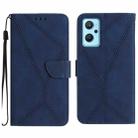 For Realme 9i / OPPO A36 4G Stitching Embossed Leather Phone Case(Blue) - 1