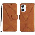 For Realme 10 4G Stitching Embossed Leather Phone Case(Brown) - 1