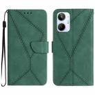 For Realme 10 4G Stitching Embossed Leather Phone Case(Green) - 1