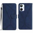 For Realme 10 4G Stitching Embossed Leather Phone Case(Blue) - 1