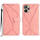 For Realme 10 5G / 9i 5G Stitching Embossed Leather Phone Case(Pink) - 1