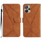 For Realme 10 5G / 9i 5G Stitching Embossed Leather Phone Case(Brown) - 1