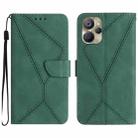 For Realme 10 5G / 9i 5G Stitching Embossed Leather Phone Case(Green) - 1