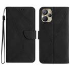 For Realme 10 5G / 9i 5G Stitching Embossed Leather Phone Case(Black) - 1