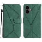 For Realme 10 Pro+ Stitching Embossed Leather Phone Case(Green) - 1