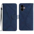 For Realme 10 Pro+ Stitching Embossed Leather Phone Case(Blue) - 1