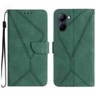 For Realme C33 2023 / 2022 Stitching Embossed Leather Phone Case(Green) - 1