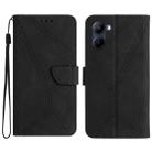 For Realme C33 2023 / 2022 Stitching Embossed Leather Phone Case(Black) - 1