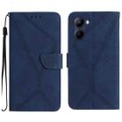 For Realme C33 2023 / 2022 Stitching Embossed Leather Phone Case(Blue) - 1
