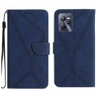 For Realme C35 Stitching Embossed Leather Phone Case(Blue) - 1