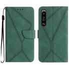 For Sony Xperia 1 III Stitching Embossed Leather Phone Case(Green) - 1