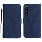 For Sony Xperia 1 III Stitching Embossed Leather Phone Case(Blue) - 1