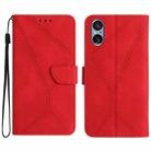 For Sony Xperia 5 V Stitching Embossed Leather Phone Case(Red) - 1