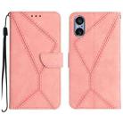 For Sony Xperia 5 V Stitching Embossed Leather Phone Case(Pink) - 1