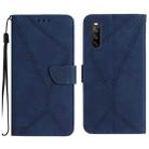 For Sony Xperia 10 V Stitching Embossed Leather Phone Case(Blue) - 1