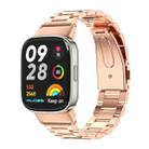 For Redmi Watch 3 Mijobs Three-Bead Metal Stainless Steel Watch Band(Rose Gold) - 1