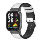For Redmi Watch 3 Mijobs TPU Leather Watch Band(White Black) - 1