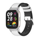 For Redmi Watch 3 Mijobs TPU Leather Watch Band(White Silver) - 1