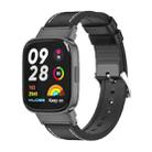For Redmi Watch 3 Mijobs TPU Leather Watch Band(Black) - 1