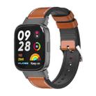 For Redmi Watch 3 Mijobs TPU Leather Watch Band(Brown Black) - 1