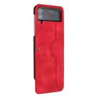 For Samsung Galaxy Z Flip3 5G Heart Pattern Skin Feel Leather Phone Case(Red) - 1