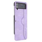For Samsung Galaxy Z Flip3 5G Heart Pattern Skin Feel Leather Phone Case(Purple) - 1