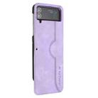 For Samsung Galaxy Z Flip4 5G Heart Pattern Skin Feel Leather Phone Case(Purple) - 1